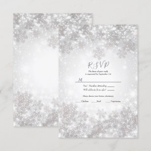 Convite Flocos Brancos de Neve Casamento de Conto de Inver