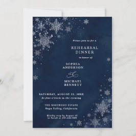 Convite Flocos de Neve à Meia-Noite Ensaio de Casamento de