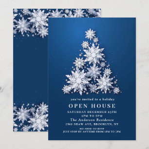 Convite Flocos de neve Árvore NATAL HOLIDAY CASA ABERTA