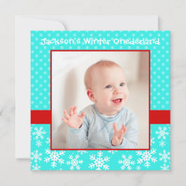 Convite Flocos de neve bonitos Winter Onederland Photo Tea