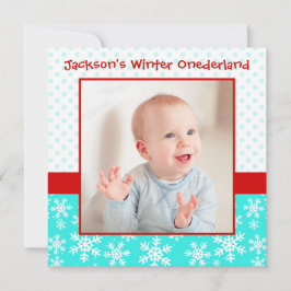 Convite Flocos de neve bonitos Winter Onederland Photo Tea