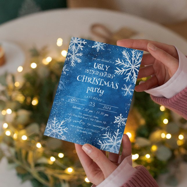 Convite Flocos de neve brancos Flocos de neve suados (Criador carregado)