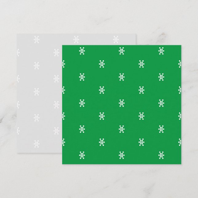 Convite Flocos de neve brancos verdes cinzas Natal (Frente/Verso)