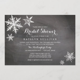 Convite Flocos de neve de inverno  Chá de panela