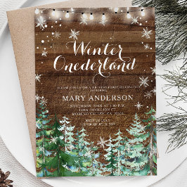 Convite Flocos de neve de madeira russa de inverno Onederl