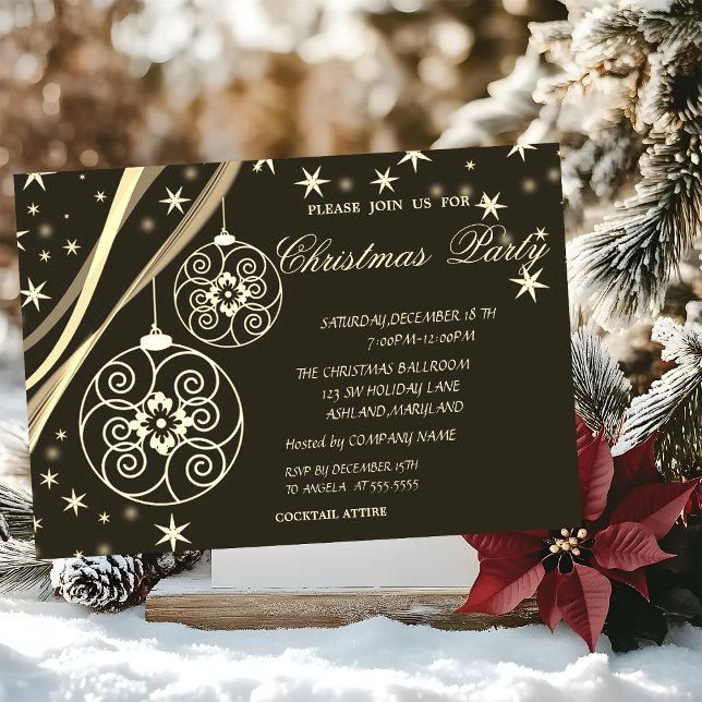 Convite Flocos de neve de Natal, Natal da Companhia Castan (Criador carregado)