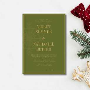 Convite Flocos de Neve de Oliva Borda Guiet Natal Casament