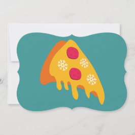 Convite flocos de neve de pizza de pepperoni de natal feio