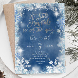 Convite Flocos de neve de prata azul estão no caminho do C