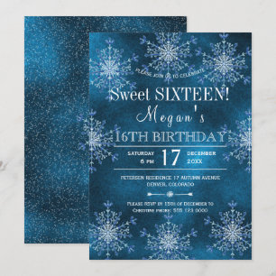 Convite Flocos de neve do inverno maravilha de aniversário