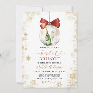Convite Flocos de Neve Dourados Babador de Natal Brunch de