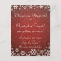 Flocos de Neve e Damasco Vermelho Salve a Data