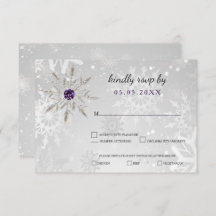 flocos de neve roxos prateados casamento no invern