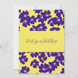Convite Flor amarela e púrpura personalizada