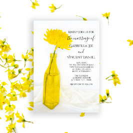 Convite Flor Amarelo no Casamento Vase