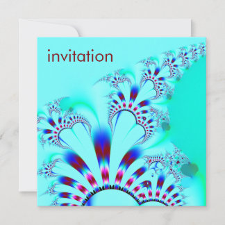 Convite Flor · Arte do Fractal · Turquesa