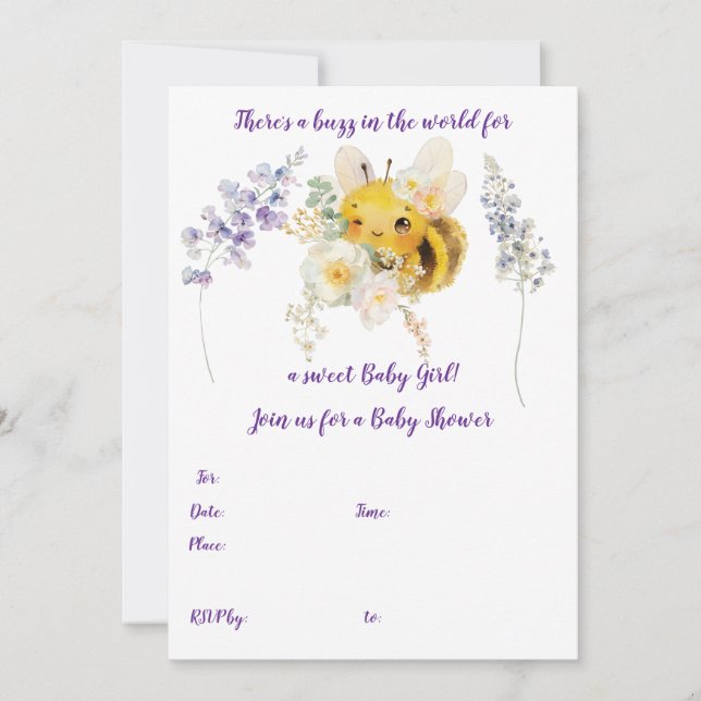 Convite Flor Bee (Frente)