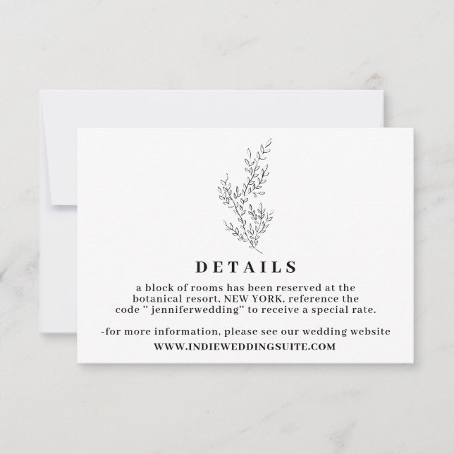 Convite Flor Boho Limpa Detalhes do Casamento Outono (Frente)