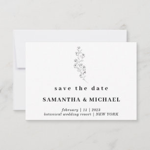 Convite Flor Boho Limpar Indie Salve a data Casamento