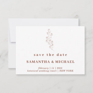 Convite Flor Boho Terracotta Indie Salve a data Casamento