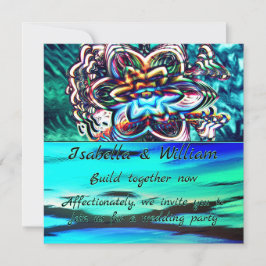 Convite Flor colorida virtual com raio violeta