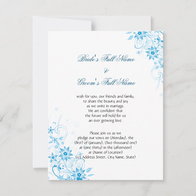 Convite Flor da estrela azul (Frente)