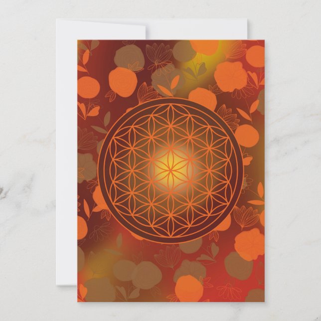 Convite flor da vida, chakra,zen,geométrico sagrado, (Frente)