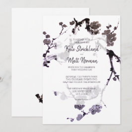 Convite Flor de ameixa sumi tinta