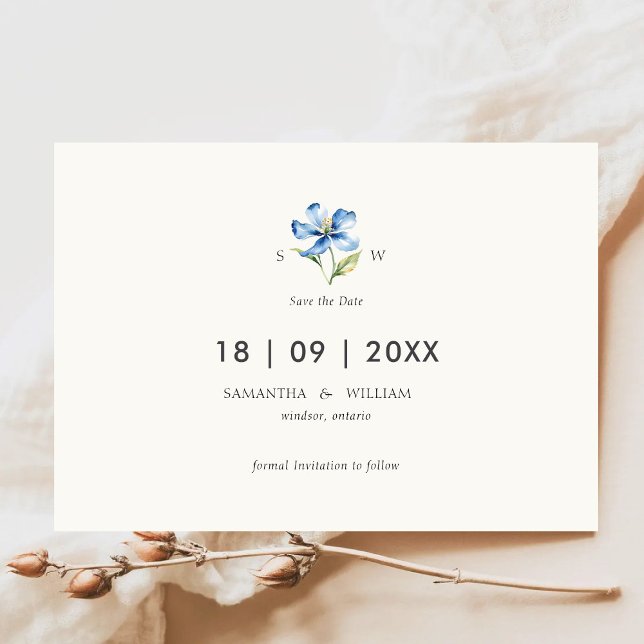 Convite Flor de aquarela Salvar a Data (Criador carregado)