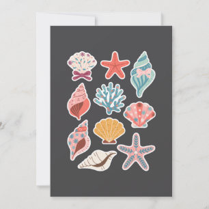 Convite Flor de Campo Concha de Molusco Vibrações de Verão