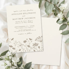 Convite Flor de Campo Simples Minimalista Casamento Floral