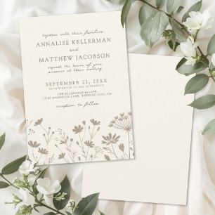 Convite Flor de Campo Simples Minimalista Casamento Floral