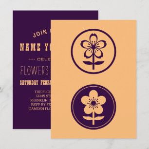 Convite flor de cereja e flor de maçã