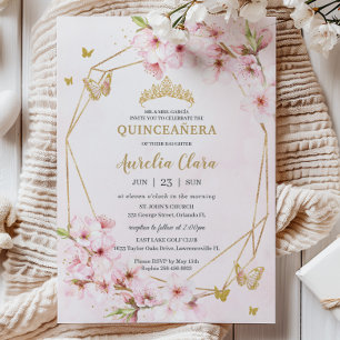 Convite Flor de Cerejeira Chic Quinceañera Doce 16