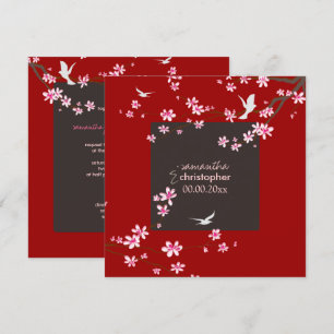 Convite Flor de cerejeira PixDezines/cor do fundo diy