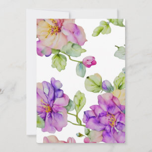 Convite Flor de cor-de-água roxa-rosa-Elegante