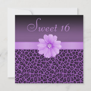 Convite Flor de Leopardo Roxo e Flor de Louro Doce 16