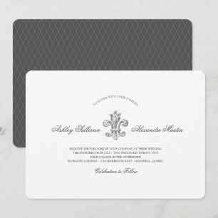 Convite Flor de lis elegante que Wedding 2 combinados