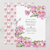 Flor de Lótus Código QR Indiano RSVP Casamento