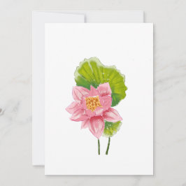 Convite Flor de lótus elegante com folhas verdes