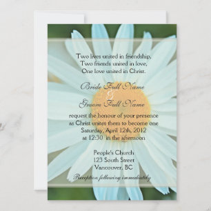 Convite Flor de margarida branca pura casamento cristão