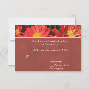 Convite Flor de margarida laranja RSVP casamento