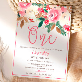 Convite Flor de Natal de inverno bonito Foto de Watercolor