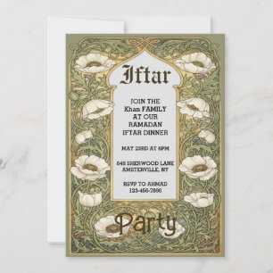 Convite Flor de Papoula Iftar Art Nouveau