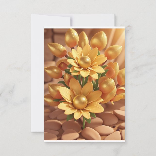 Convite Flor de pérolas do ouro (Frente)