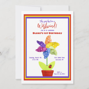 Convite Flor de Pinwheel