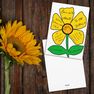 Convite Flor de Portas Dourada de Aniversário Branco 50