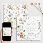 Convite Flor de Primavera de Verão, Floral Watercolor Bapt<br><div class="desc">Dê vida a uma comemoração de primavera e verão com este convite de Batismo Floral de Verão de Primavera de Flor Selvagem! Este convite apresenta lindas flores silvestres moles num conjunto de cores cativantes. A beleza delicada reflete a doce inocência de uma nova vida que vem a ser criada e...</div>