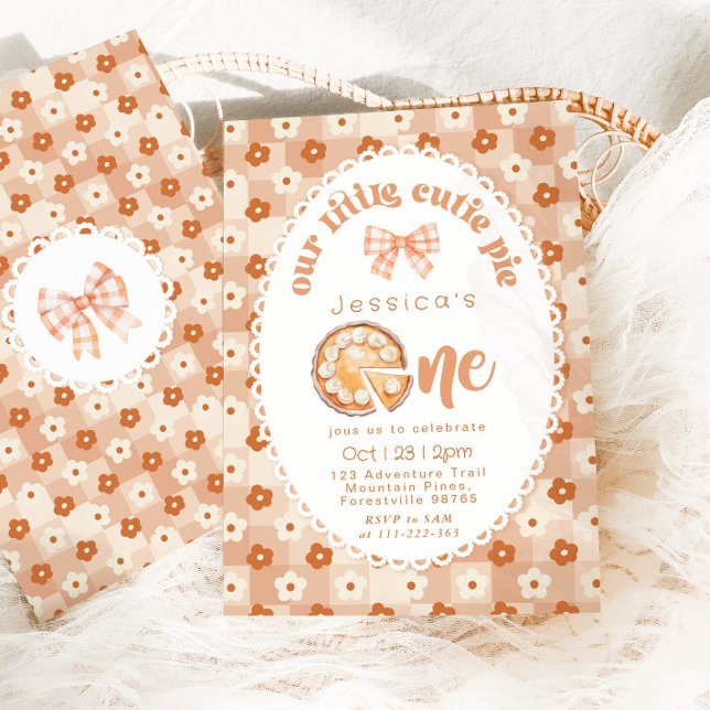 Convite Flor de primeiro aniversario de torta pequena (Criador carregado)