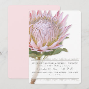 Convite Flor De Proteína Rosa Flor Moderno E Simples